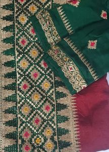 Elegant Maroon Saree with Embellishments