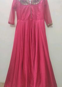 Elegant Pink Anarkali Kurta Set