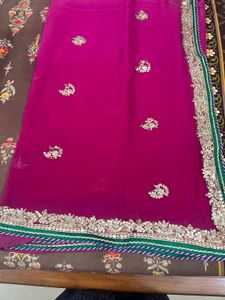purple pink saree