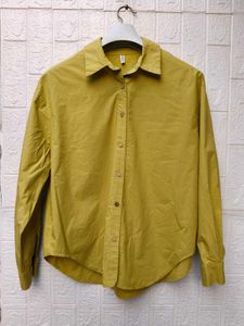 Korean Pintrest Classic Yellow Button-Up Shirt