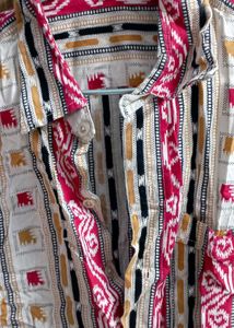 Men's Printed Button-Up Shirt funky like new