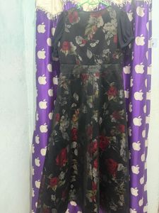 Floral Print Maxi Dress with Bow
