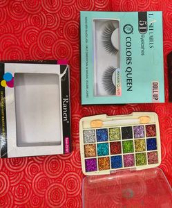 Eye makeup combo Eyeshadow, Eyelashes, Lash glue