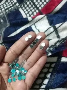 Sparkling Teal &amp; Silver Confetti Art 5Mm 1200 pcs
