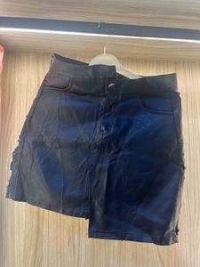 Black Faux Leather Mini Skirt