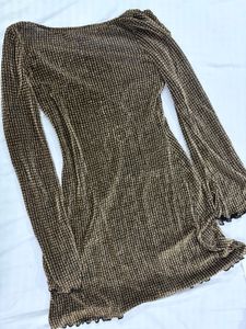 Savana- Backless Long Sleeve Mini Dress