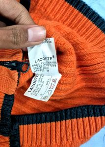 Lacoste Orange Knit Cardigan