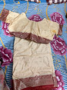 Elegant Cream Saree with Maroon Border