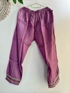 Mauve Japan silk embroidery Suit pant set
