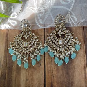 Blue Chandbali Earrings