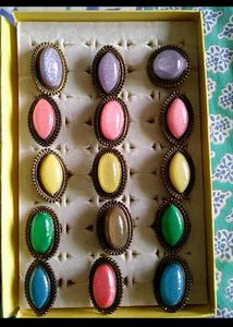Set of Assorted Gemstone Rings