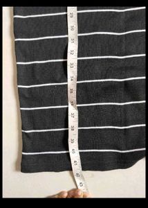 Striped Ribbed Zipper Dress
