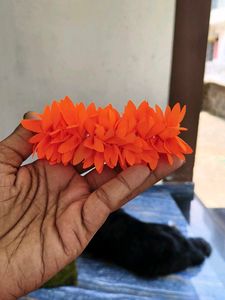 Orange Flower Hair Clip