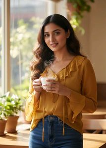 Ruffle Sheer Top