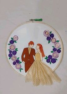 Handmade Wedding Couple Hoop Art