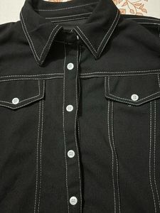 Retro Style Black Long Sleeve Shirt
