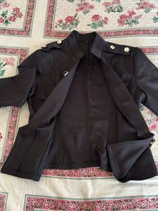 Stylish Black Military-Style Jacket