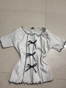 White Top with Black Bows