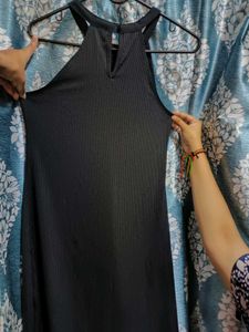 Black Ribbed Bodycon Dress
