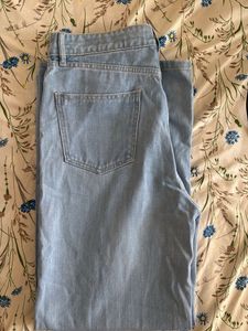 high rised- wide leg Light Wash Denim Jeans