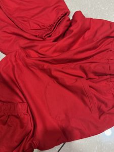 Red Graphic Print Pants