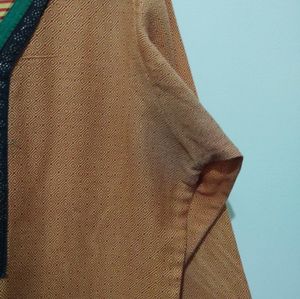 Shree yellow kurta with green and black border