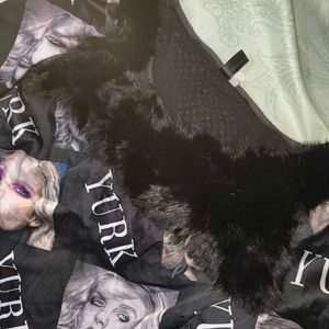 Midnight Vogue Faux Fur Printed Top