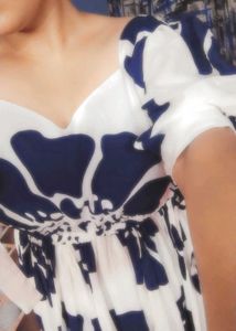 Navy &amp; White Floral Maxi Dress
