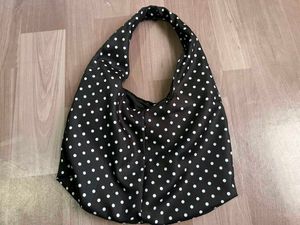 Chic Black Polka Dot Hobo Bag