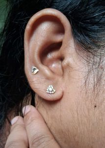 Heart Shaped Stud Earrings gold 22crt