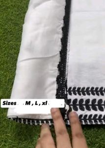 New White Kurta with Black Embroidery