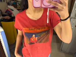 Red T-Shirt Graphic hand painted