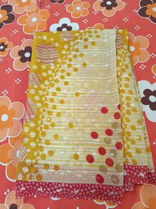 Yellow Polka Dot Saree