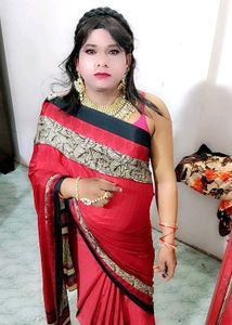Beautiful Red crepe Silk Saree