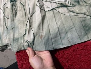 Printed Pleated Maxi Skirt