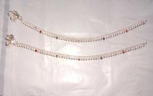 Elegant Anklets with Colorful Charms