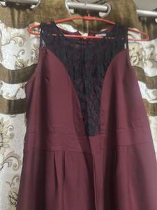 Maroon Lace Top Maxi Dress