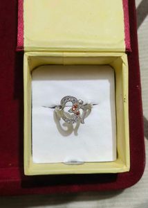 om symbol pure silver ring
