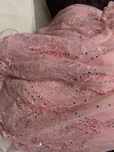Stunning Embellished Peach Ethnic Gown