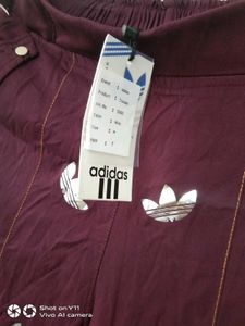 Adidas Burgundy Pants with Trefoil Logo