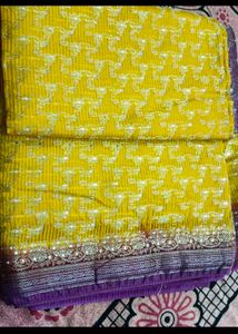 orange and yellow sarees