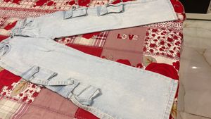 Light Wash Cargo Jeans