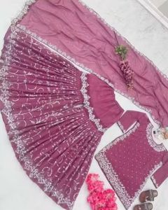 Elegant Pink Sharara Set with Dupatta