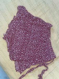 Red Floral Mini Skorts