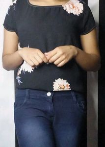 Black Floral Top