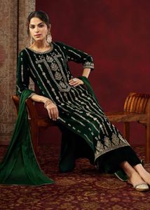 green velvet kurta set