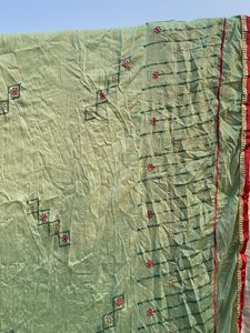 Elegant Light Green Embroidered Saree