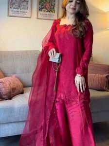 Stunning Red Kurta Set with Palazzo