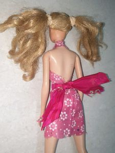 Vintage Barbie Doll in Pink Floral Dress