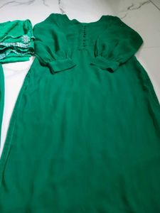 Emerald Green Kurta Palazzo set 3 pcs